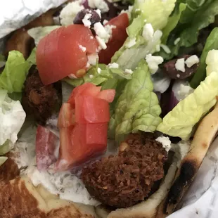 Falafel with regular "taziki" on naan