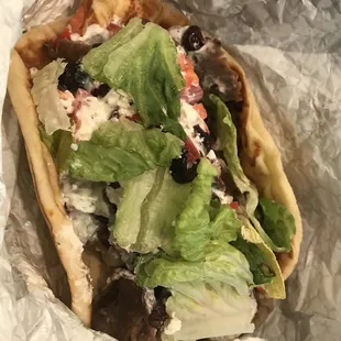 Gyro sandwich on naan