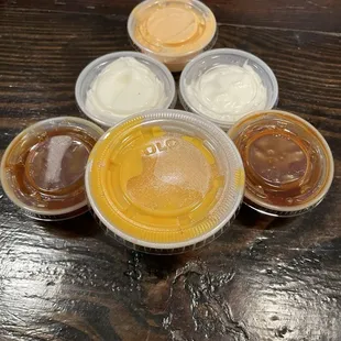 Their sipping sauces are delicious, but i would skip on the $2 canned nacho cheese