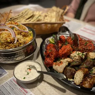 a variety of indian food