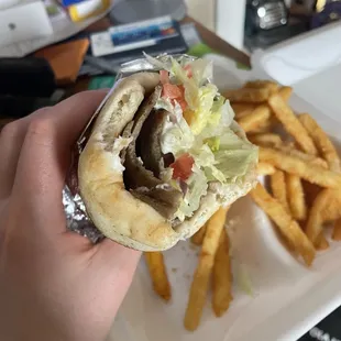 Original Gyro Sandwich with Greek Fries. AMAZING!