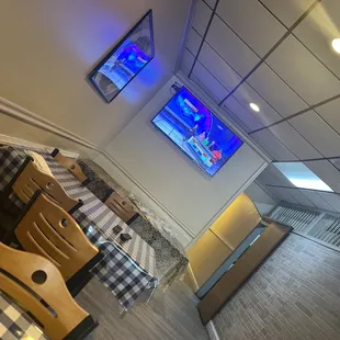 a restaurant with a flat screen tv