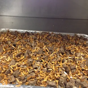Lamb with Rice with ground beef, topped with almonds!