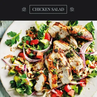 a plate of chicken salad