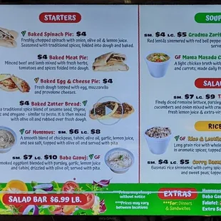 Menu board 1, March 2022