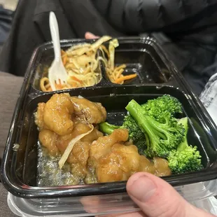 The orange chicken combo
