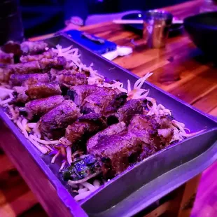 a tray of food on a table