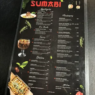 Menu (front)