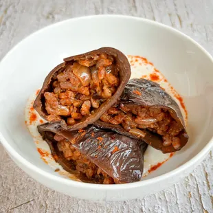 Sun-Dried Eggplant Dolmas