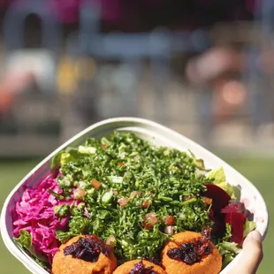 Lentil Ball Rice Bowl
