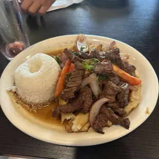 Amazing, so flavorful and service was phenomenal. The onions explode with flavor and the juice from the steak and in the rice is to die for