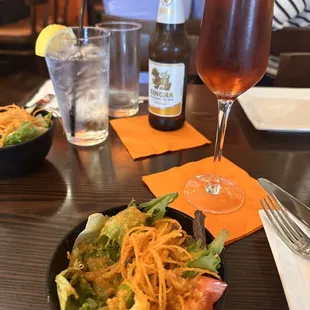 Sangria and Singha Thai beer