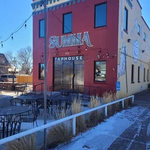 Front of the building- they have a great patio