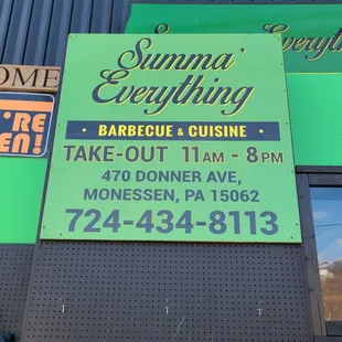 a sign for a restaurant