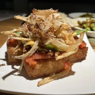 Crispy rice with spicy tuna