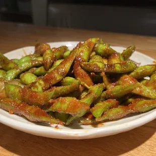 Spicy Garlic Edamame