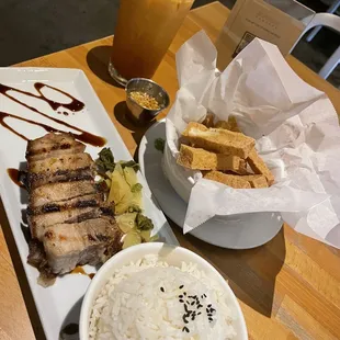 Pork belly and tofu fries