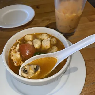 Thai Iced Tea Spicy and Sour Chicken Soup