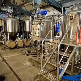 the inside of a brewery
