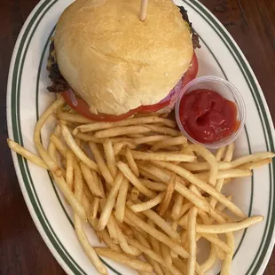 Cheeseburger and fries