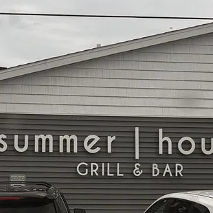 two cars parked outside