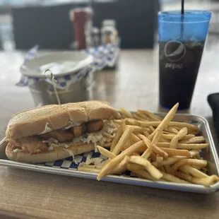 a sandwich and french fries