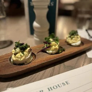 Potato Salad Deviled Eggs