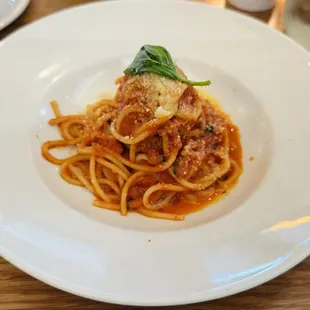 spaghetti &amp; meatballs - pomodoro, basil, prime beef meatballs. This was actually half size because my wife and I was sharing it.