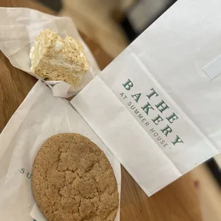 vegan snickerdoodle, brown butter crispy rice treat