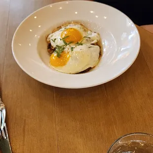 Eggs very small plate