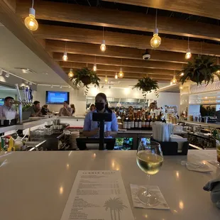 Bar area facing kitchen