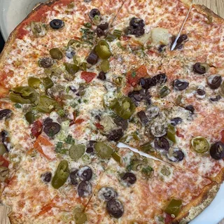 Giardiniera and Olive Pizza