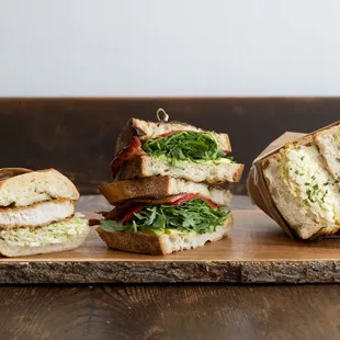 Crispy Chicken, Apple Smoked Bacon and Egg Salad Sando...Organic, Organic, Organic.  Served on Acme Bread, Fresh Baked Daily.