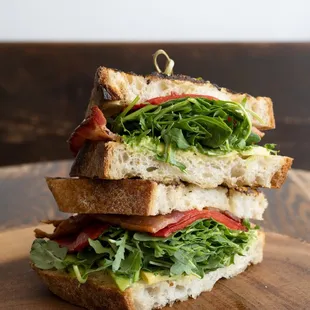 Apple Smoked Bacon Sando on Acme bread, baked daily.