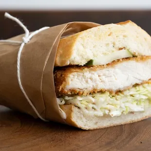 Free Range Crispy Chicken Sando...organic served on Acme bread, baked daily.