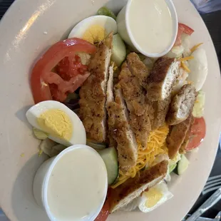 Crispy Chicken Strip Salad with Blue Cheese Dressing