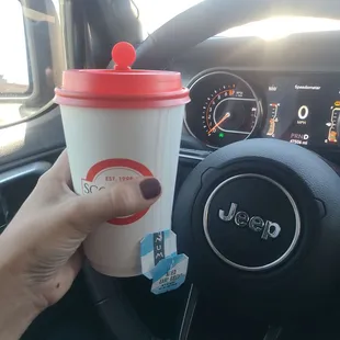 Prices always seem to fluctuate here. Med London Fog late - $4.92 today.