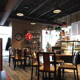 a view of the dining area