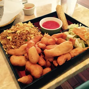 My dish. Sweet and sour chicken dinner combo