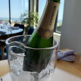 Bottle of champagne comes with 2 juices.