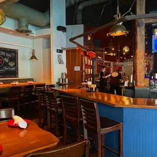 the bar and dining area