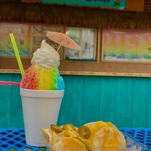 Not only do we have the best shaved ice we also have nachos.