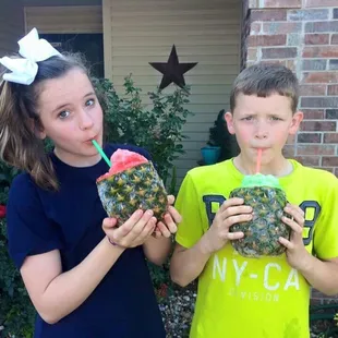 Pineapple cup snow cones...
