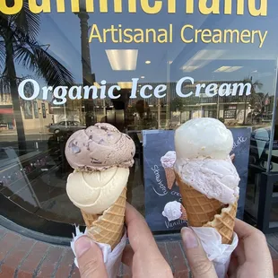 Left (Rocky Road, Salted Caramel), Left (Strawberry Cheesecake, Lemon)