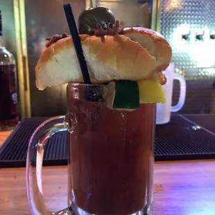 This past weeks famous bloody mary (topped with a brisket sandwich, among other yummy things)