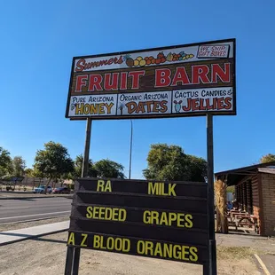 a sign for a fruit barn
