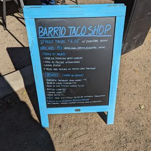 Closed on Sunday, but they do have a taco stand out front that day, with chairs and tables.