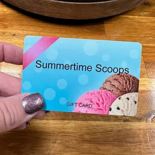 We have gift cards available.  $10 minimum 
Any increments up to $100