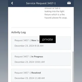 service request proof; not &quot;fixed&quot; way too quickly