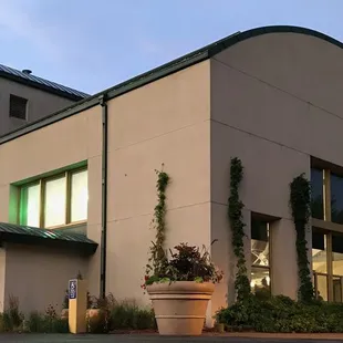 the front of the building